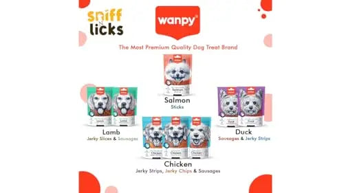 Wanpy Oven - Roasted Chicken Jerky Chips Dog Treats 100g (Pack of 3) with Free Jerhigh Treat 20g by Sniff N Licks Sniff N Licks