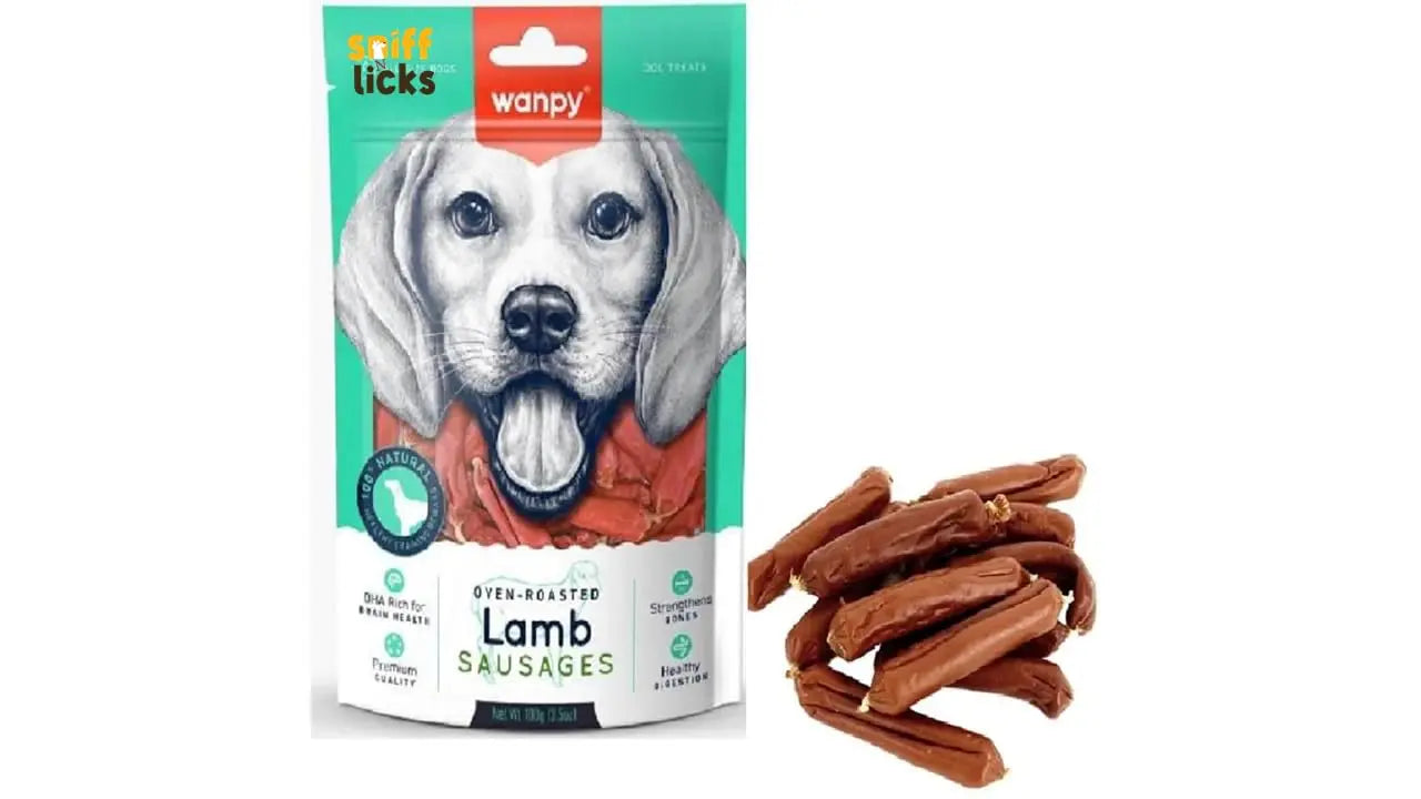 Wanpy Oven - Roasted Lamb Sausage Dog Treats 100g (Pack of 3) with Free Jerhigh Treat 20g by Sniff N Licks Sniff N Licks