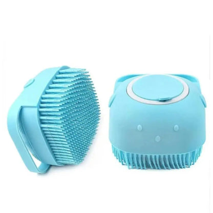 ZOIVANE Dog Bath Brush | Soft Silicone Bristles Pet Grooming/Bathing & Massage Brushes | Dog & Cat Accessories | Labrador, German Shepherd, Golden Retriever | Shampoo Dispenser Washing Brush-Pack of 1 ZOIVANE