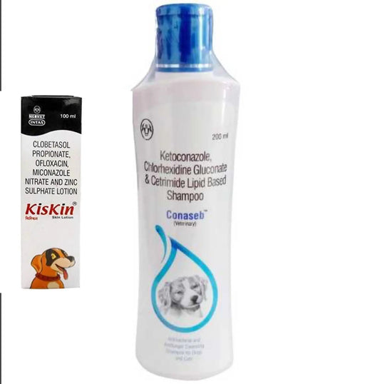 kiskin lotion 100ml and connaseb shampoo 200ml Amanpetshop-