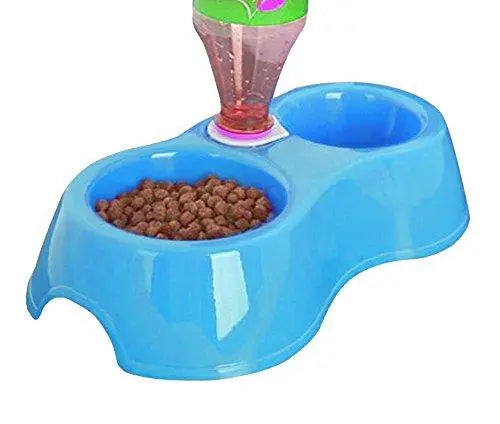 2 In 1 Anti Slip Food Bowl With Water Bowl For Dog / Cat / Puppy / Kitten and Other Pets (Blue) Sage Square