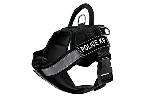 Adidog  K9 Police Harness Dog Vest (XL- 28-38 Inch Girth, Black) Amanpetshop