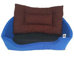 Adidog High Quality Foam Filled Rectangular Both Side Reversible Export Quality Blue/Brown Dog/Cat Bed -Medium Comfy