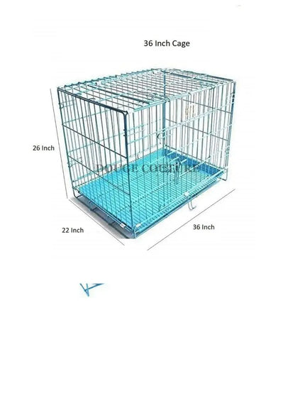 Adidog Imported Dog Cage With Removable Tray Blue 36 Inch Large 4 no. Amanpetshop
