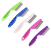 AlexVyan Long Handle with Small Teeth Nit Lice Terminator Comb For Humen Men Women and Pet Dog Cat Hair Rid Head lice Super density Stainless Steel Metal Teeth Remove Nits Brush Comb (Mix Color) Alexvyan