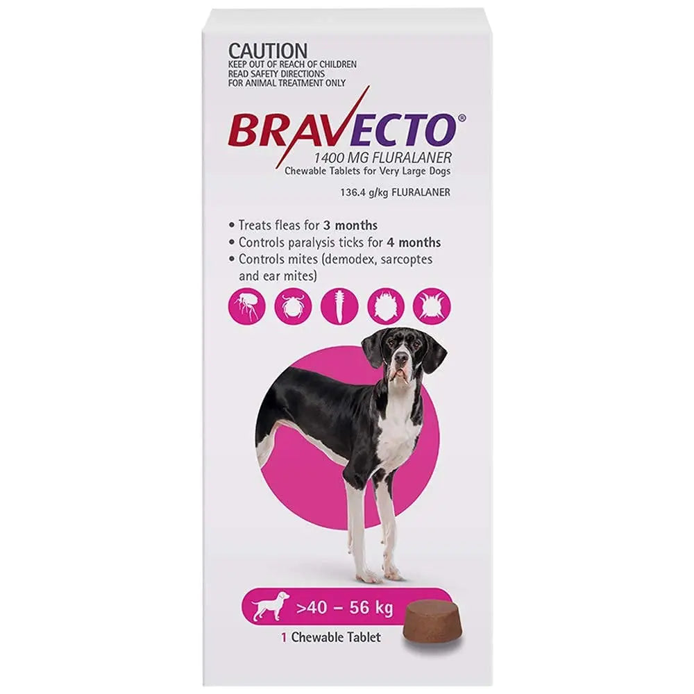 BRAVECTO® للكلاب يقتل البراغيث ويمنع تفشي 40-56 كجم العلامة التجارية: جنيريك