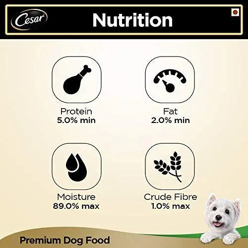 Cesar Premium Adult Wet Dog Food, Lamb & Vegetables, 6 Trays (6x100g) Amanpetshop