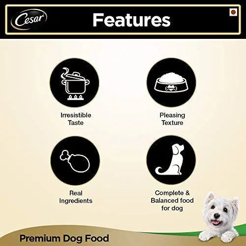 Cesar Premium Adult Wet Dog Food, Lamb & Vegetables, 6 Trays (6x100g) Amanpetshop