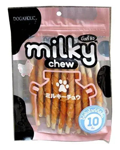 Dogaholic Milky Chews Sticks with Chicken Dog Treat (10 Pieces) Dogaholic