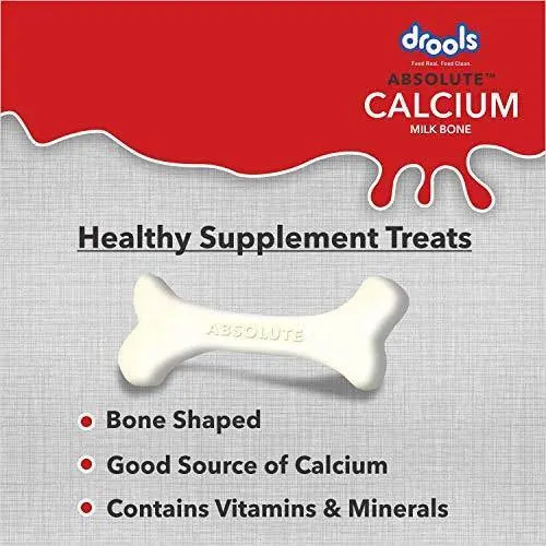 Drools Absolute Calcium Milk Bone, Dog Supplement for Large Breed Dogs, 12 Pieces, 720g Amanpetshop
