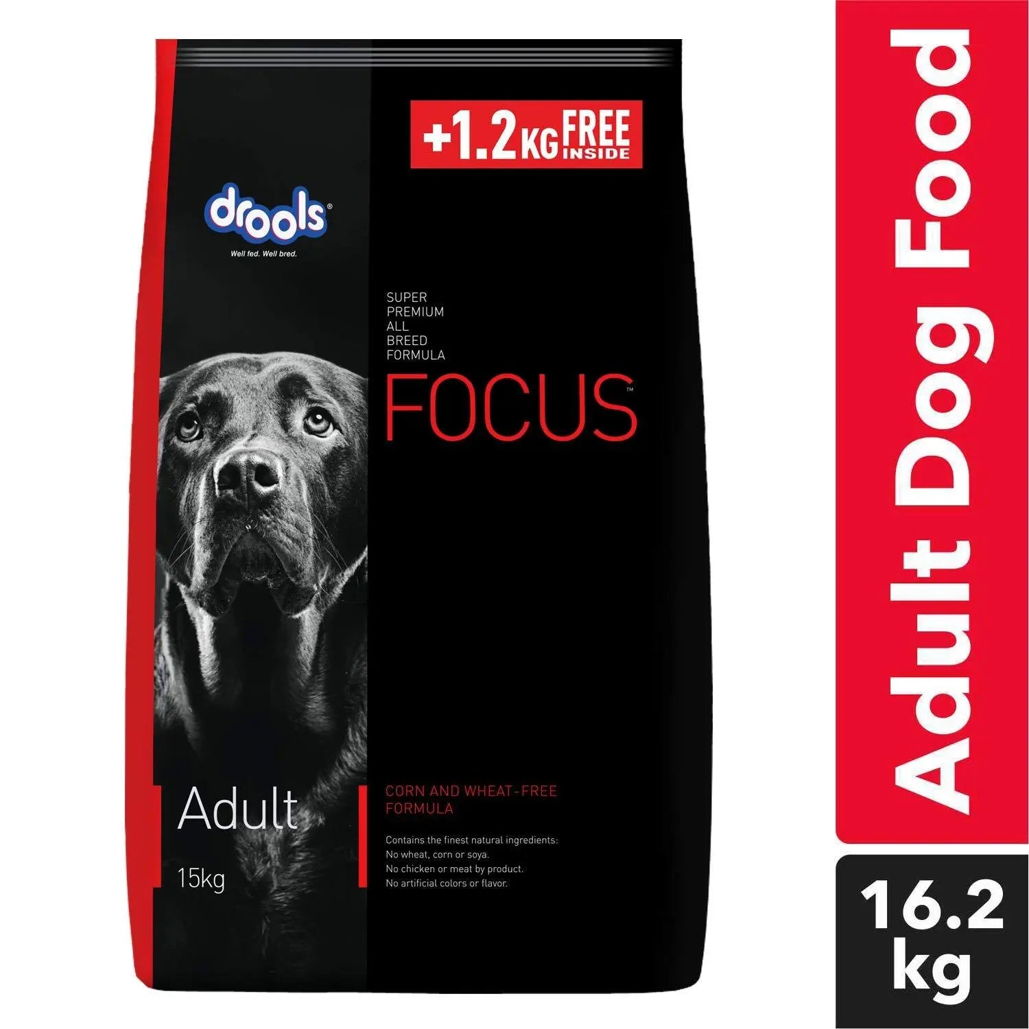 Drools Focus Adult Super Dog Food, 12kg (+1.2 kg Free Inside) Amanpetshop
