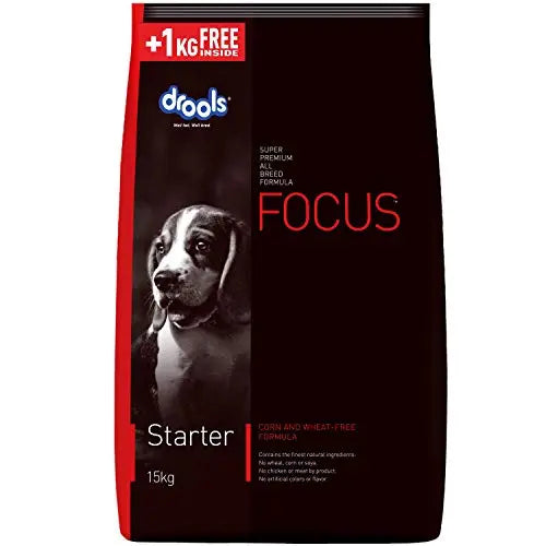 Drools Focus Starter 15kg Super Premium Dog Food Amanpetshop