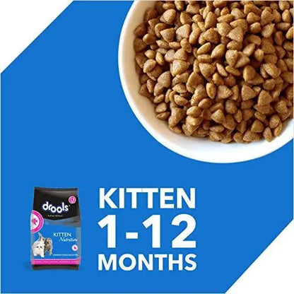 Drools Kitten(1-12 Months) Dry Cat Food, Ocean Fish, 4kg (3kg + 1kg Food Free Inside) Amanpetshop