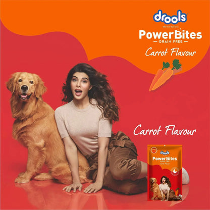 Drools Power Bites Carrot Flavour, Real Chicken, Dog Treats pack of 3, 135 g Amanpetshop