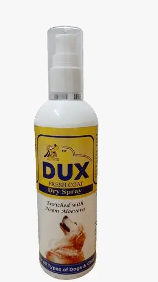 Dux Fresh Coat Dry Spray Enriched with Neem Aloevera for Dog and Cat, 225 ml Amanpetshop