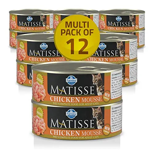 FARMINA Matisse CAT Mousse Chicken, Wet Food, Adult Cat, 12 Cans X 80 GMS Each Amanpetshop
