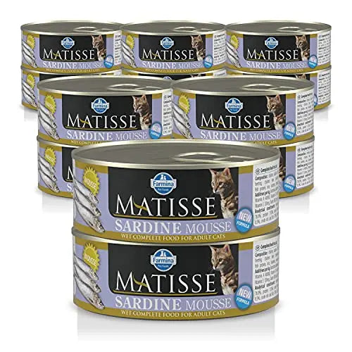 FARMINA Matisse CAT Mousse Sardine, Wet Food, Adult Cat, 12 Cans X 80 GMS Each Amanpetshop