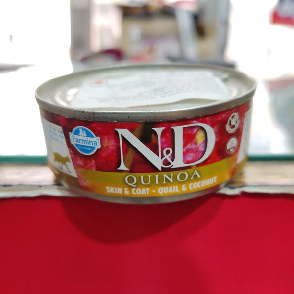 Farmina N&D Cat Quinoa Quail & Coconut Adult Cat Wet Food - 80g pack of 6 Amanpetshop