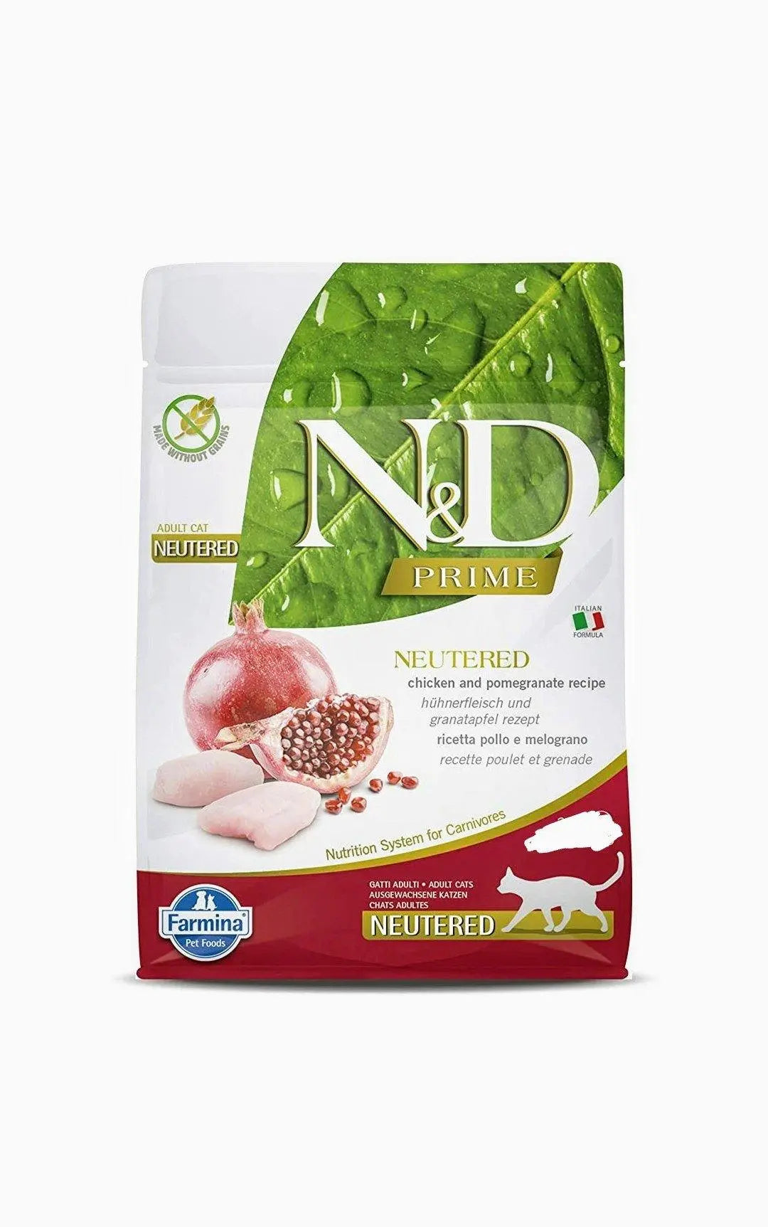 Farmina N&D Grain Free Chicken and Pomegranate Adult Cat Food neutered 5 kg Amanpetshop