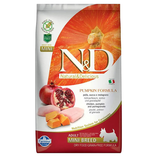 Farmina N&D Grain Free Pumpkin Chicken and Pomegranate Adult Food, 2.5 kg (Mini) Amanpetshop