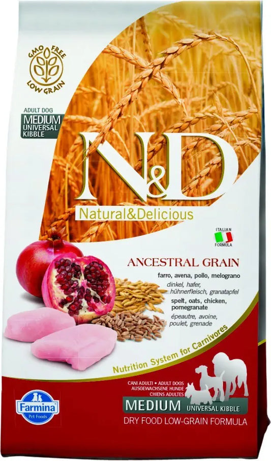 Farmina N&D Low Grain Chicken and Pomegranate Adult Food, 2.5 kg mini Amanpetshop