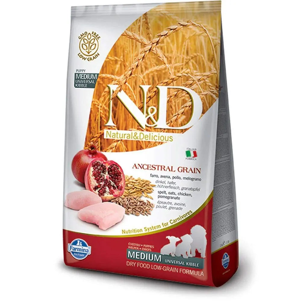 Farmina N&D Low Grain Chicken and Pomegranate Puppy Medium Dog Food 12 Kg Amanpetshop