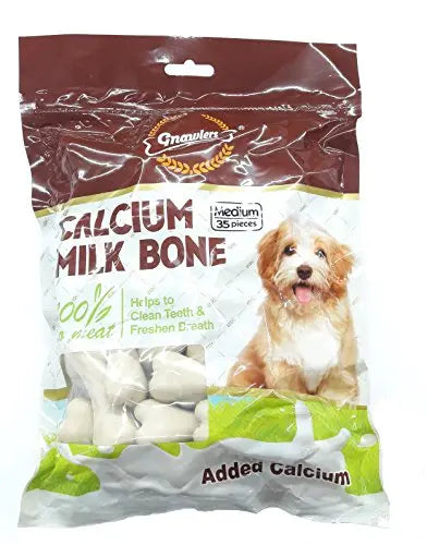 Gnawlers Calcium Milk Bone Dog Snacks  (35×1) Amanpetshop