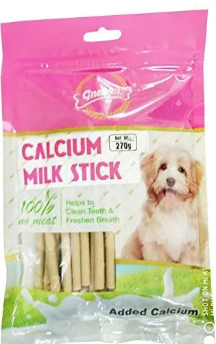 Gnawlers Calcium Milk Bone Dog Treat ( Small 30pcs ) with Calcium Milk Stick 270gm Amanpetshop