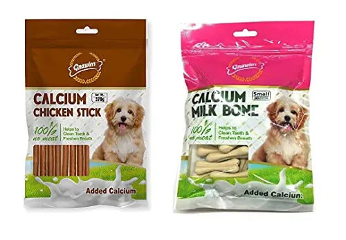 Gnawlers Chicken Sticks Dogs Stick with Calcium Milk Bone Combo | Dog Treat 270g Amanpetshop