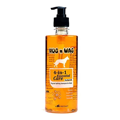 Hug N Wag 4-in-1 Essential Care Shampoo for Dogs, 500 ml Amanpetshop