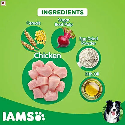 IAMS Proactive Health Adult Small & Medium Breed Dogs (1+ Years) Dry Dog Food, Chicken, 3 kg Pack IAMS