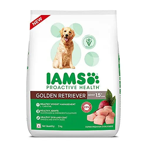 IAMS_MARS Proactive Health for Adult (1.5+ Years) Golden Retriever Premium Dry Dog Food, 3 Kg, Brown Amanpetshop