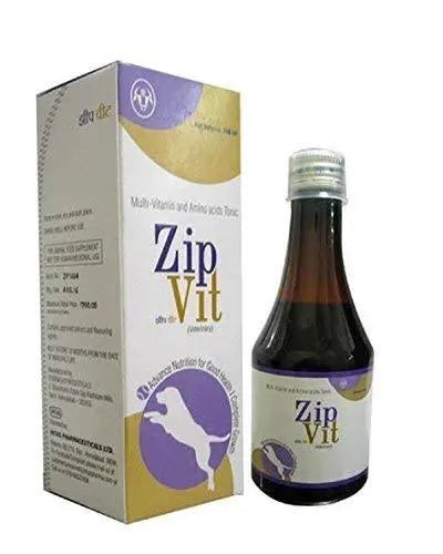 Intas ZipVit Multivitamin and Amino Acids Tonic For Dogs  - 200 ml Amanpetshop-