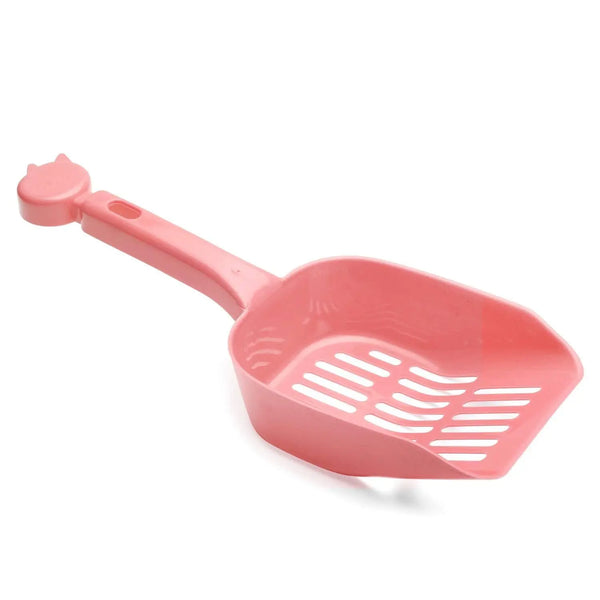 Jacky Treats Cat Litter Scooper with Deep Shovel - Designed by Cat Owners - Sifter with Holder - Solid Handle (Peach, Only Scooper) Amanpetshop