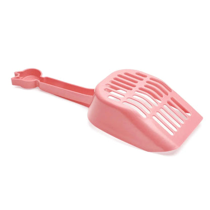 Jacky Treats Cat Litter Scooper with Deep Shovel - Designed by Cat Owners - Sifter with Holder - Solid Handle (Peach, Only Scooper) Amanpetshop