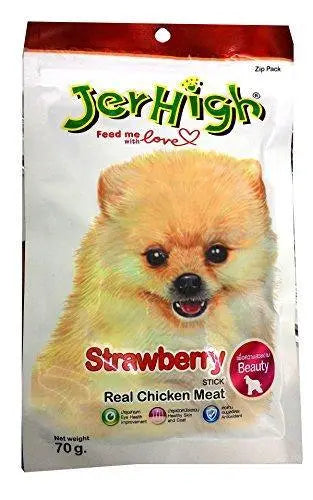 Jerhigh Dog Snacks Strawberry Stick Chicken Meat 70g Jer High