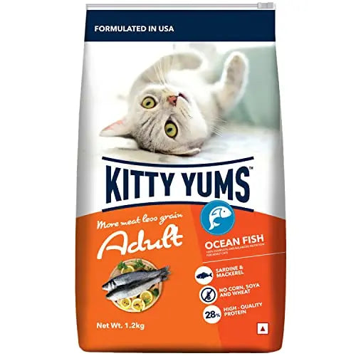 Kitty Yums Adult (+1 Year) Dry Cat Food, Ocean Fish, 1.2kg Amanpetshop