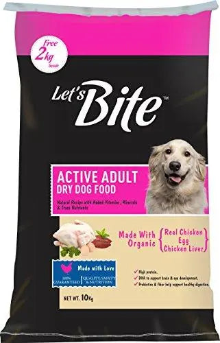 Let's Bite Active Adult Dog Food 10kg (2kg Extra Free Inside) Amanpetshop