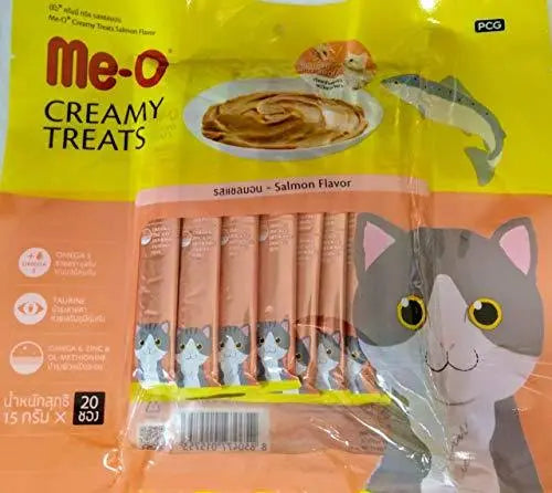 Me-O Creamy Treat Salmon Flavour - Pack of 20 Sticks Amanpetshop