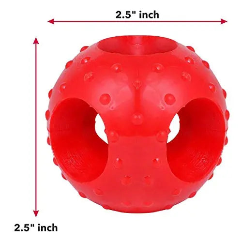 Meat Up Non-Toxic Rubber Hole Ball Chew Toy, Puppy/Dog Teething Toy - 3 inches Amanpetshop