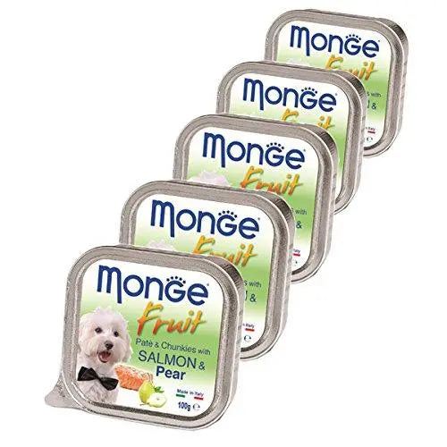 Monge Fruit - Pate and Chunkies with Salmon and Pear(Pack of 5) Amanpetshop