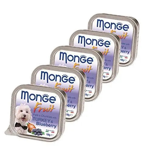 Monge Fruit - Pate and Chunkies with Turkey and Blueberry(Pack of 5) Amanpetshop