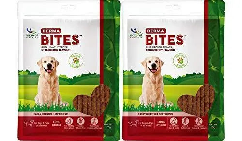 Natural Remedies Derma Bites, Strawberry Flavour, 75 GMS (Pack of 2 Treats) Natural Remedies