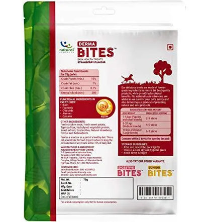 Natural Remedies Derma Bites, Strawberry Flavour, 75 GMS (Pack of 2 Treats) Natural Remedies