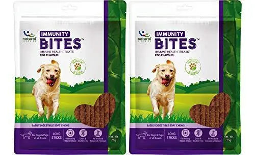 Natural Remedies Immunity Bites, Egg Flavour, 75 GMS (Pack of 2 Treats) Natural Remedies