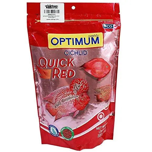 Optimum Cichlid Quick Small Pellet Fish Food, 300g (Red) pack of 2 Optimum