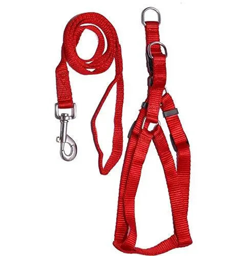 PETHUB Quality Product P.P Harness/Leash 1/2" INCHES RED PETHUB