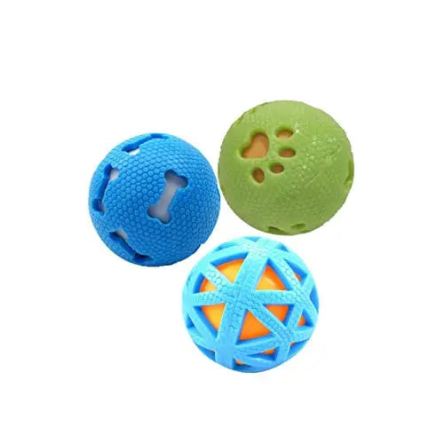 PSK PET MART Combo of 3 Squeaky Interactive Ball Toy for Dog/Puppy-Small-Multicolored PSK PET MART