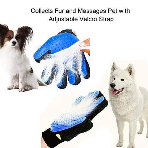 PSK PET MART Dogs/Cats Grooming and Deshedding Combo Pack Plastic Slicker Brush and Hair Massager Groomer Glove f PSK PET MART