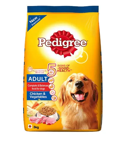Pedigree Adult Dog Food Chicken & Vegetables, 3 kg Pack Amanpetshop-